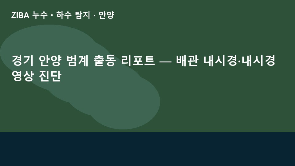 경기 안양 범계 출동 리포트 — 배관 내시경·내시경 영상 진단