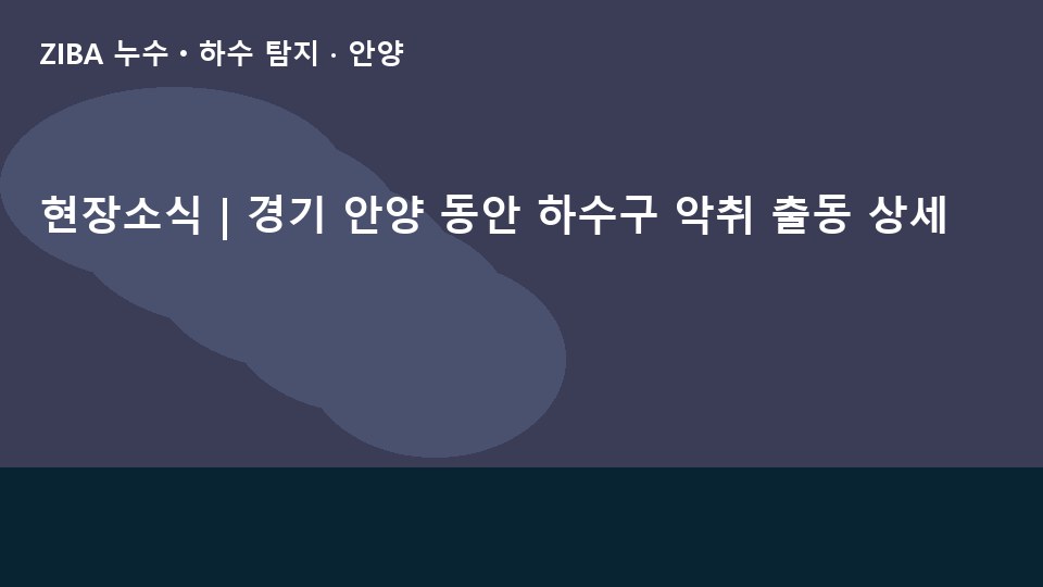 현장소식 | 경기 안양 동안 하수구 악취 출동 상세